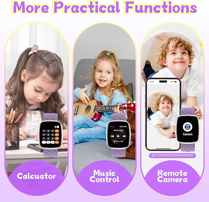 Smart Watch for Kids, Fitness Tracker with Pedometer, 100+ Sport Modes, Heart Rate, Sleep Monitor, Spo2, Calorie Step Counter, Fitness Watch 1.75"HD, Birthday Gifts for Girls Boys Teens 5-16 Purple