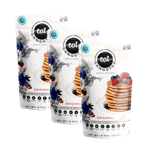 eat G.A.N.G.S.T.E.R. Vegan Pancake & Waffle Mix - Allergy-Friendly Baking Mix, Grain-Free, No Dairy, Nuts, Gluten, Dairy - For Paleo & AIP Diets, Fluffy Pancake & Crispy Waffle Breakfast Food, 3 Pack