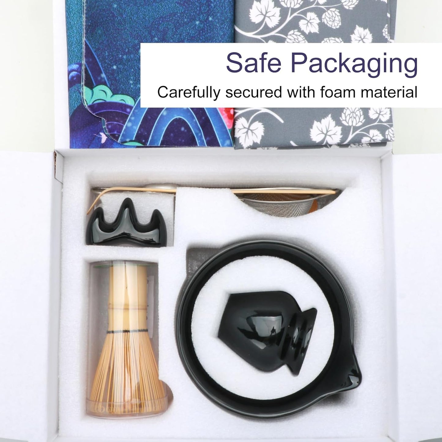 11 PCS Matcha Set Whisk and Bowl, Black Matcha Kit Set with Scoop & Holder,Ceramic Japanese matcha Tea set, Complete Gift set,Making Breakfast,Latte for Friend,Family,Tea Lovers