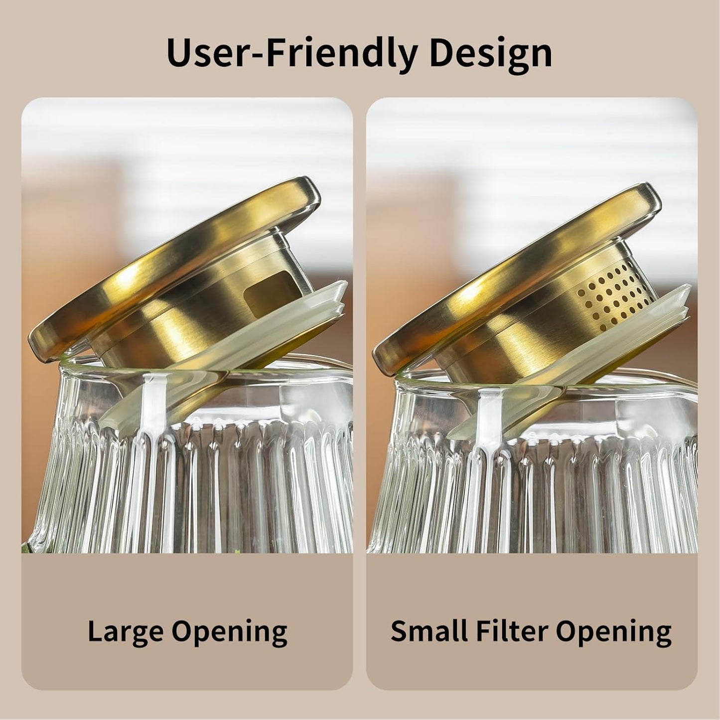 2 PACK Glass Pitcher with Lid and Spout,68 oz/2 Liter Vertical Stripes Water Pitcher for Fridge, Clear Borosilicate Glass Water Carafe for Cold Brew, Coffee, Lemonade, Sun Tea,Heat Resistant