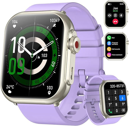 Smart Watch for Men Women, 1.85" HD Fitness Tracker with Call Function, 1000 mAh 100 Day Battery Life, 110+ Sport Modes, Heart Rate Sleep Monitor Fitness Watch, IP68 Waterproof, iOS Android Compatible