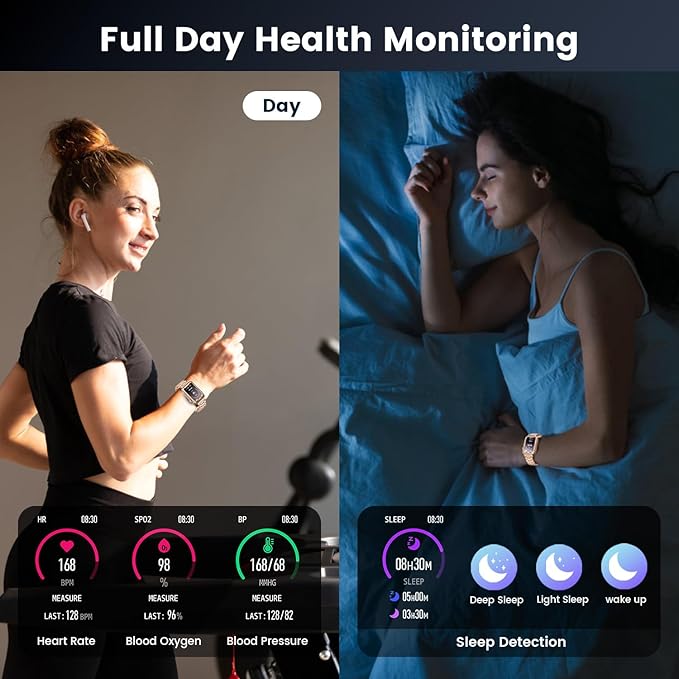 Smartwatch for Women Fitness Tracker Watch: Smart Watch with Answer/Make Call Heart Rate Blood Pressure Sleep Monitor Step Counter 100+ Sports Modes Waterproof 1.57" Activity Trackers for Android iOS