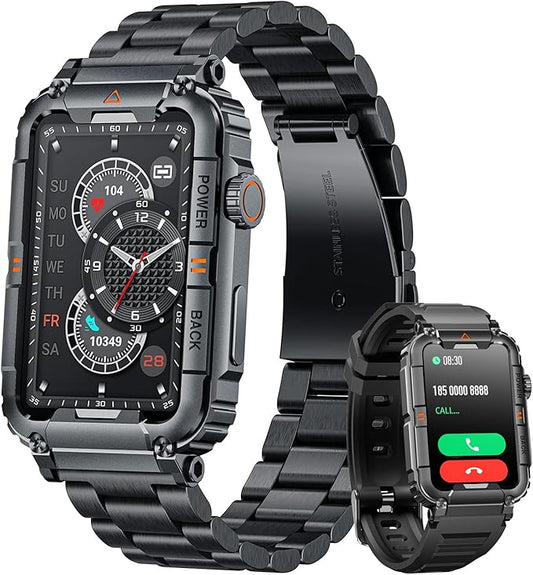 Smartwatch for Men Fitness Tracker Watch: Smart Watch with Answer/Make Call Heart Rate Blood Pressure Sleep Monitor Step Counter 100+ Sports Modes Waterproof 1.57" Activity Trackers for Android iOS