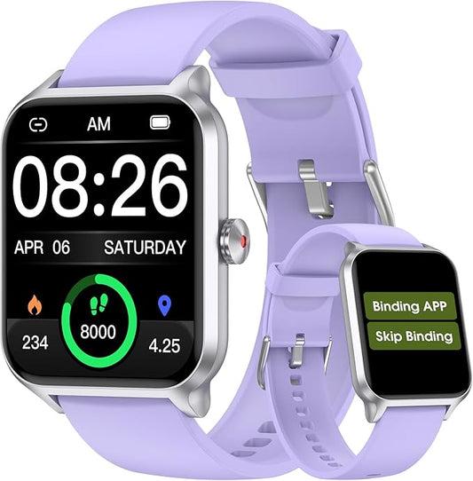 Smart Watch No App/Phone Required,42mm Smartwatch for Women Men,Fitness Tracker Watch with Heart Rate Monitor, Sleep Tracker, Pedometer,Step Counter,IP68 Waterproof, for Android iOS Phones