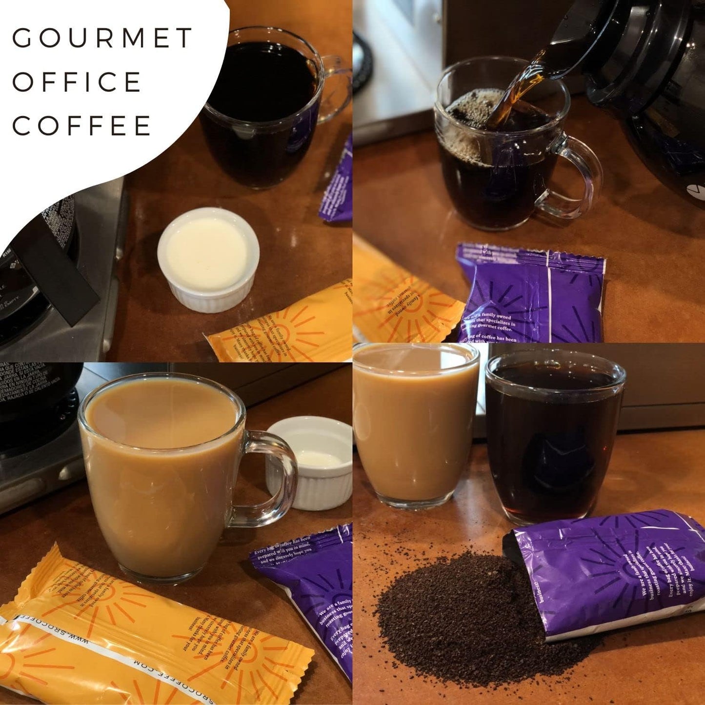 Sarasota Coffee Ground Packets | Gourmet Decaf Medium-Dark Roast Ground Coffee Packs | Decaf | Low Acid Mold Free Individual Single Pot Pouches for 12 Cup Coffee Maker | 2 Ounce Bags, 12 Count