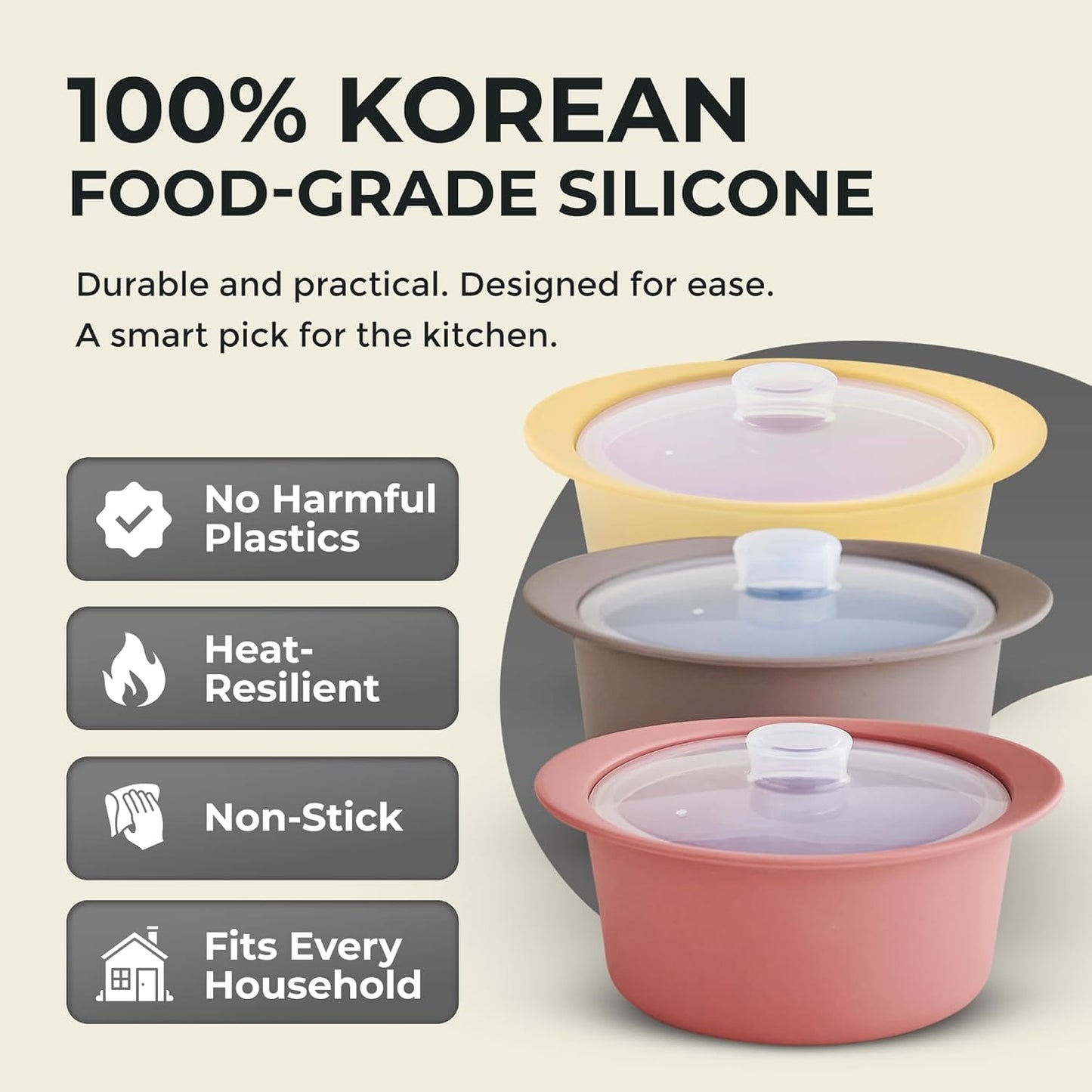 27oz Platinum Silicone Microwave Steamer Pot with Handle & Lid - Korea 100% Food-Grade Steamer Bowl, Heat-Resistant Cooker with Steam Holes, Easy Clean, Dishwasher Safe, Yellow
