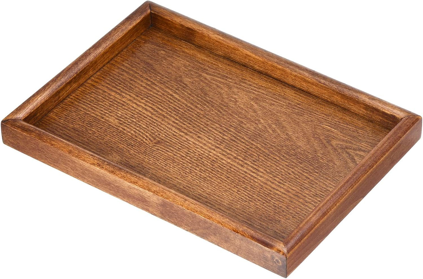 PATIKIL Wood Serving Tray 10x7 Inch Outer Base, Rectangular Decorative Platter for Home Decor Kitchen Table Candle Holder, Brown