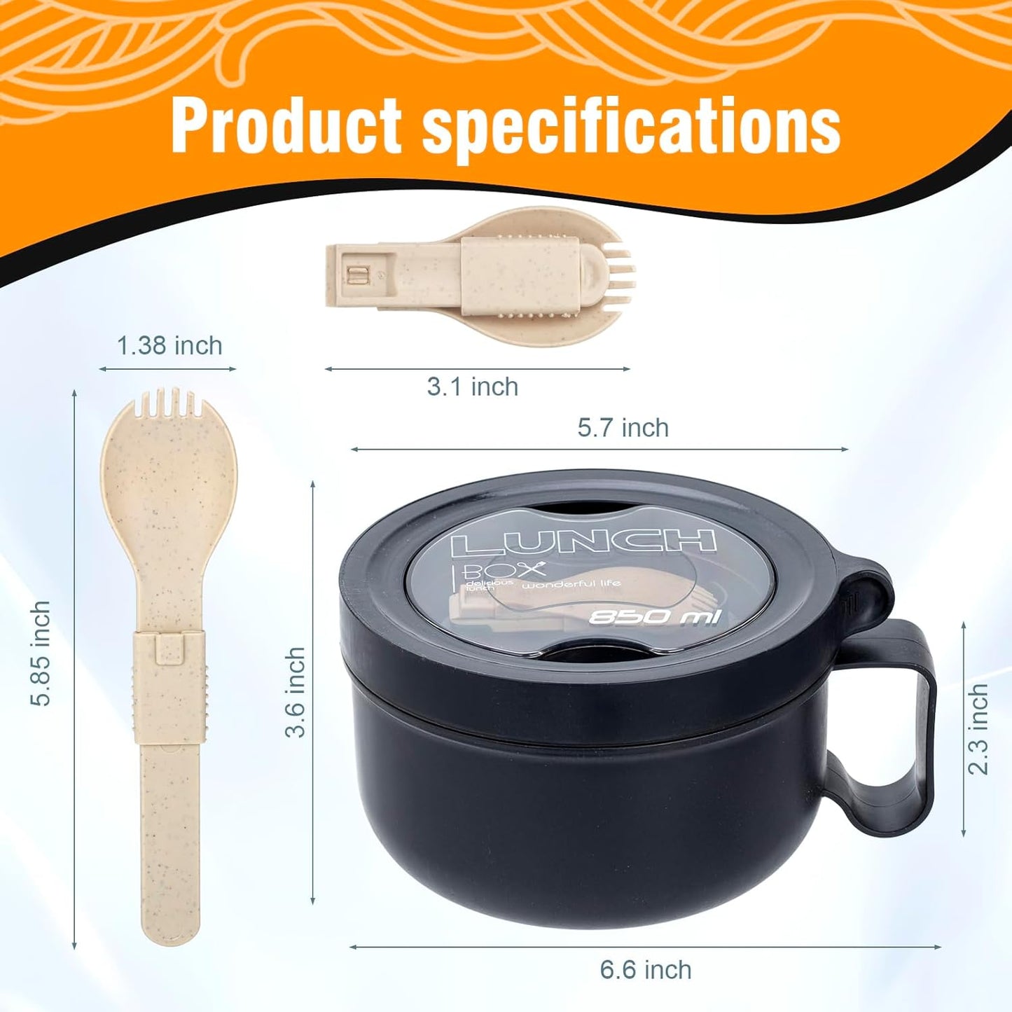 Microwave Bowl with Lids,Ramen Bowl,28oz Microwave Soup Mugs with Handles,for Soup and Instant Noodles,Oatmeal, Gumbo, Salad, College Dorm Room Essentials for Girls for Boys Apartment Essentials