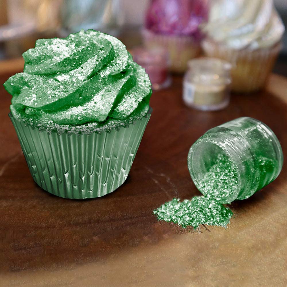 BAKELL Classic Green Edible Glitter, 25 Grams | TINKER DUST Edible Glitter | KOSHER Certified | 100% Edible Glitter | Cakes, Cupcakes, Cake Pops, Drinks, Dessert Vegan Glitter & Dusts (25g, Classic Green)