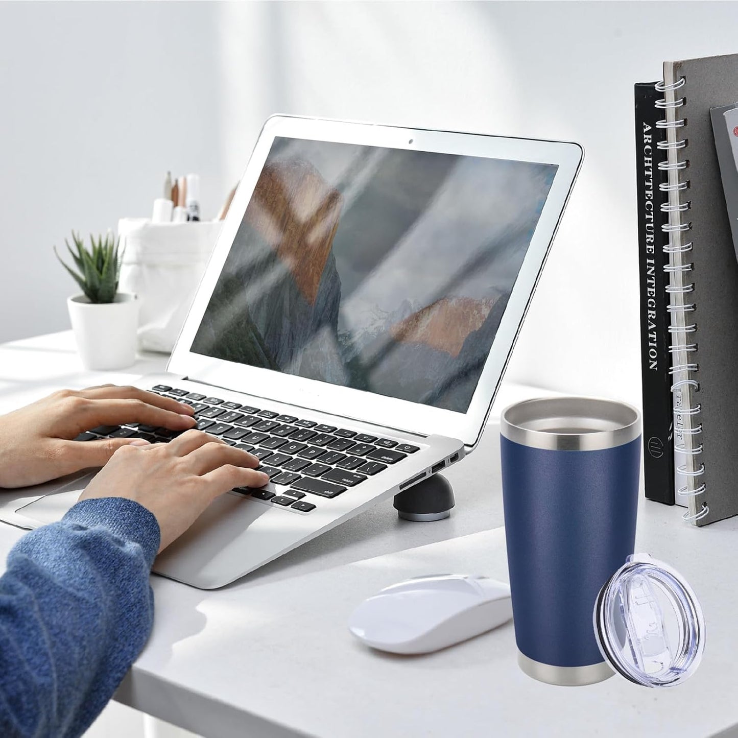 Pandance 20oz Stainless Steel Insulated Tumblers with Lid and Straw Bulk, Double Wall Vacuum Water Cups for Hot & Iced Coffee Drinks Travel Mug (Mix, 12 pack)