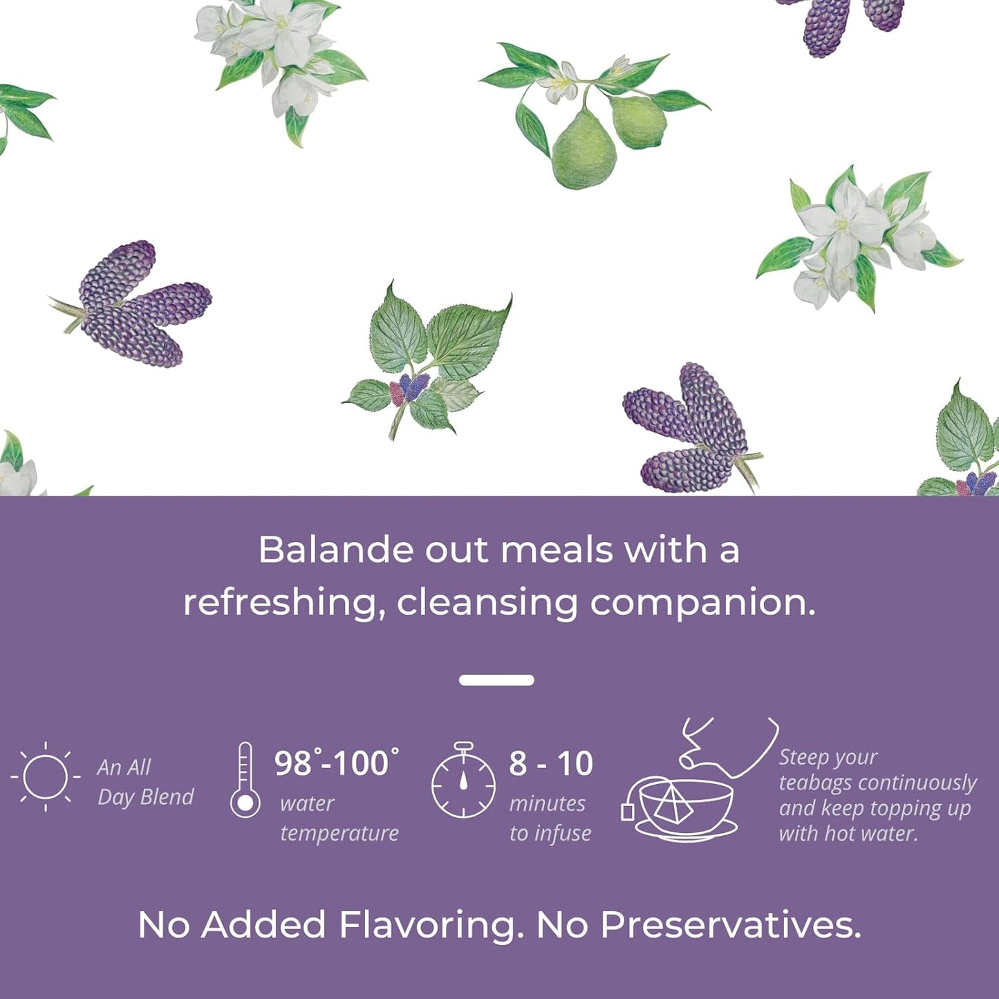 Tily Tea Perfect Pairing Herbal Tea - Mulberry Leaf Tea for Digestive and Gut Support - Caffeine Free - 10 Plastic-Free Tea Bags