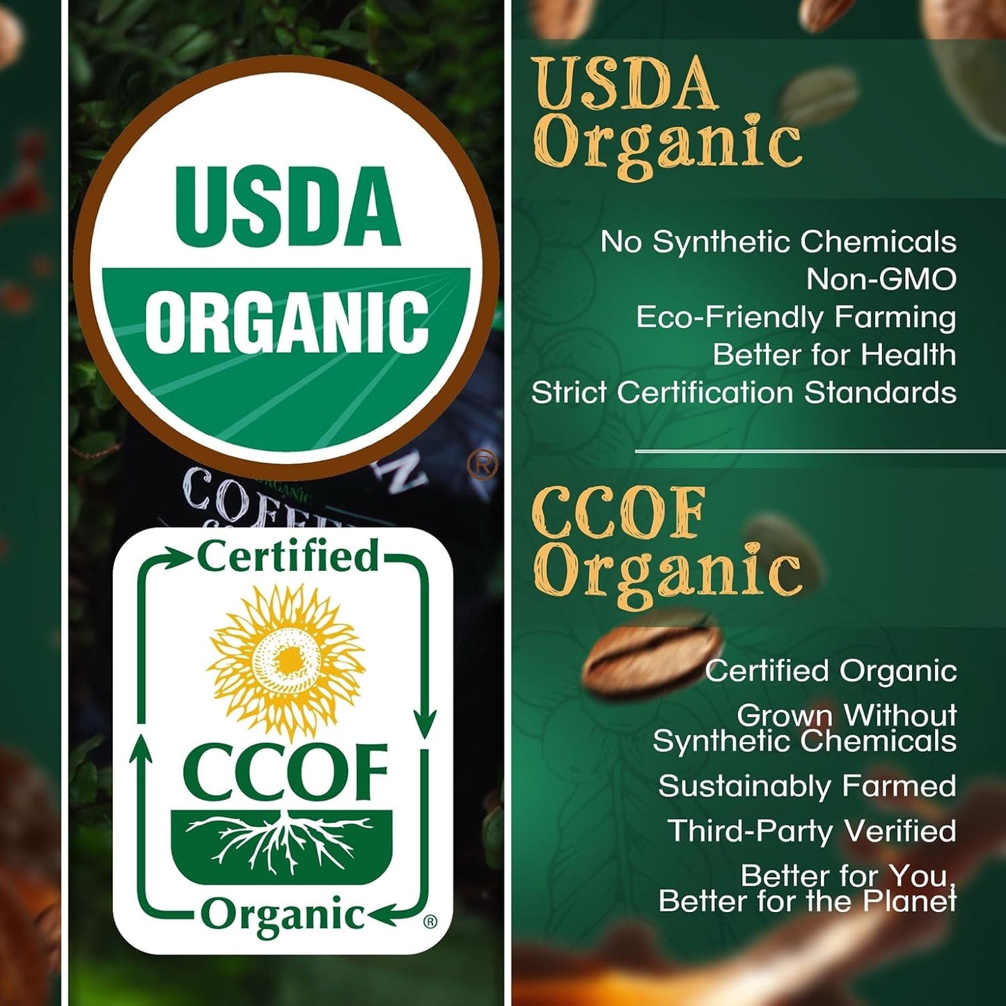 The Bean Organic Coffee Company Mocha Java, Medium Roast, Whole Bean Coffee, 16-Ounce Bag