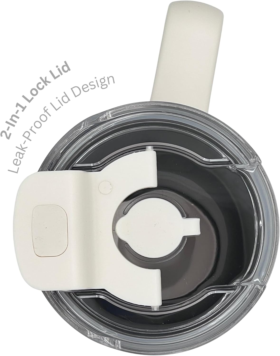 40 oz Insulated Tumbler with Handle, Stainless Steel, Leakproof Lid and Straw, Cup Holder Friendly (Cream)