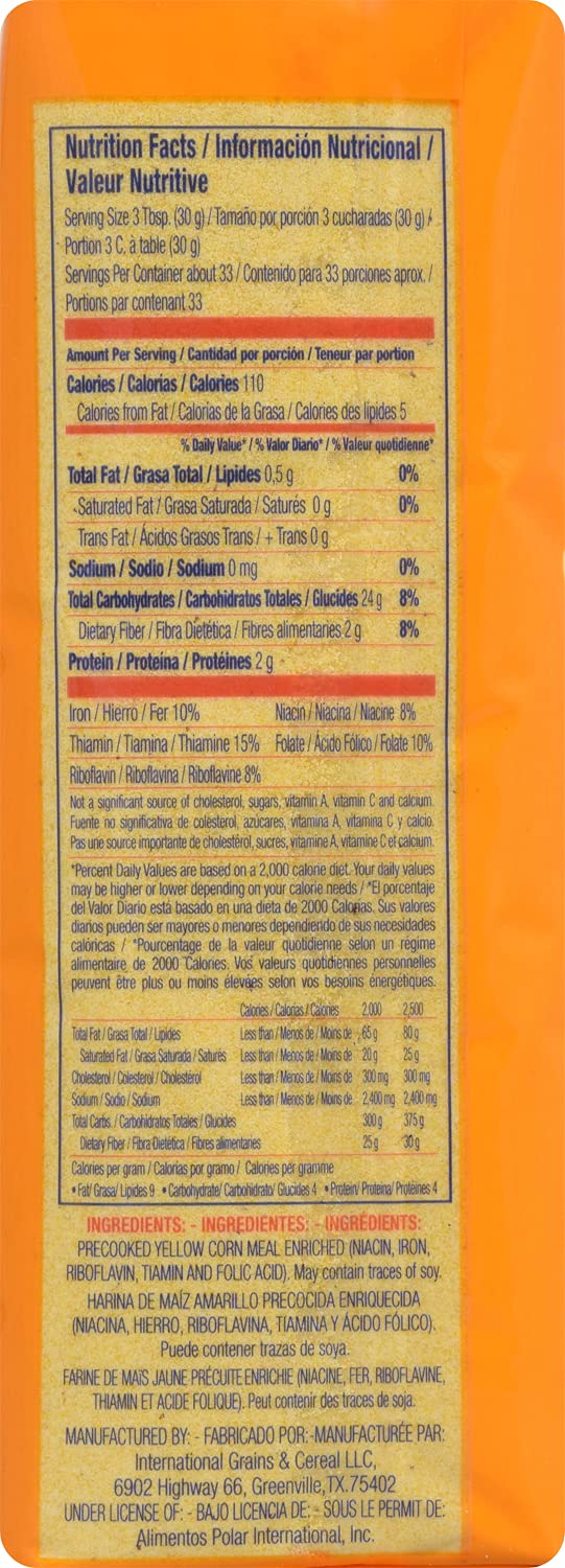 P.A.N. Yellow Corn Meal – Pre-cooked Gluten Free and Kosher Flour for Arepas (2.2 lb/Pack of 2)