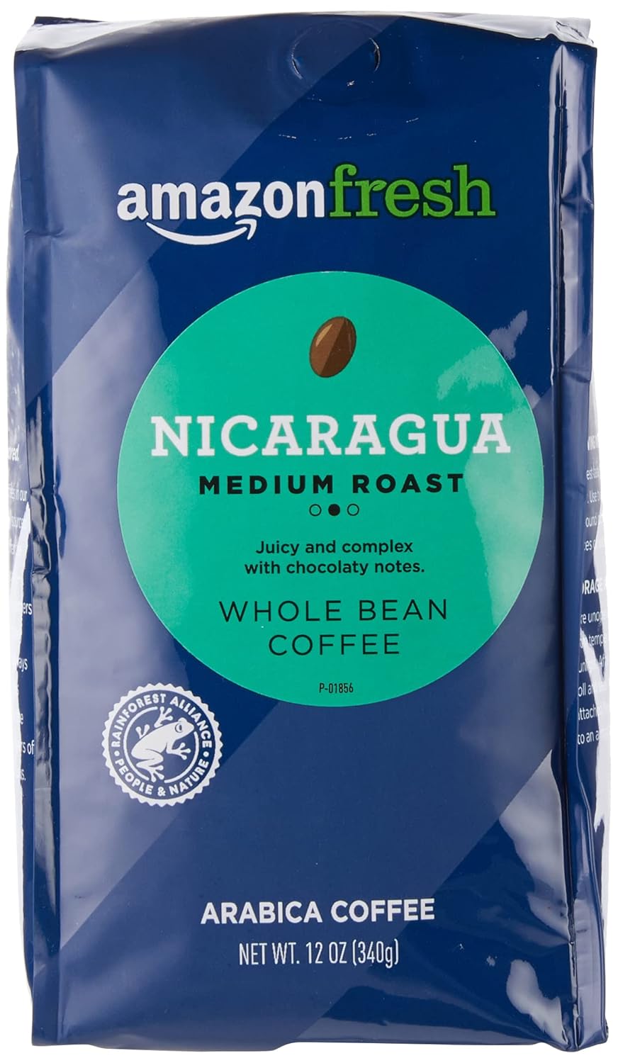 Amazon Fresh, Nicaragua Whole Bean Coffee, Medium Roast, 12 Ounce (Pack of 3)