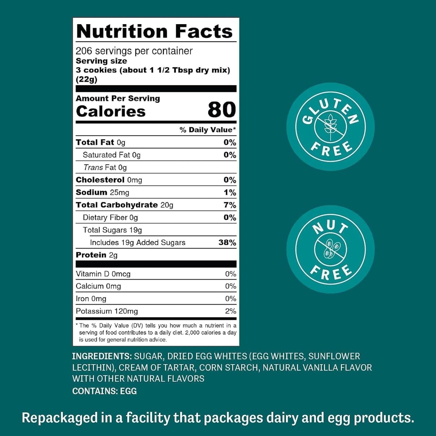 Judee's Gluten Free Meringue Powder Mix 40lb - No Preservatives, Non-GMO Gluten-Free & Nut-Free - Made in USA - Make Meringue Cookies, Pies, Frosting, and Royal Icing