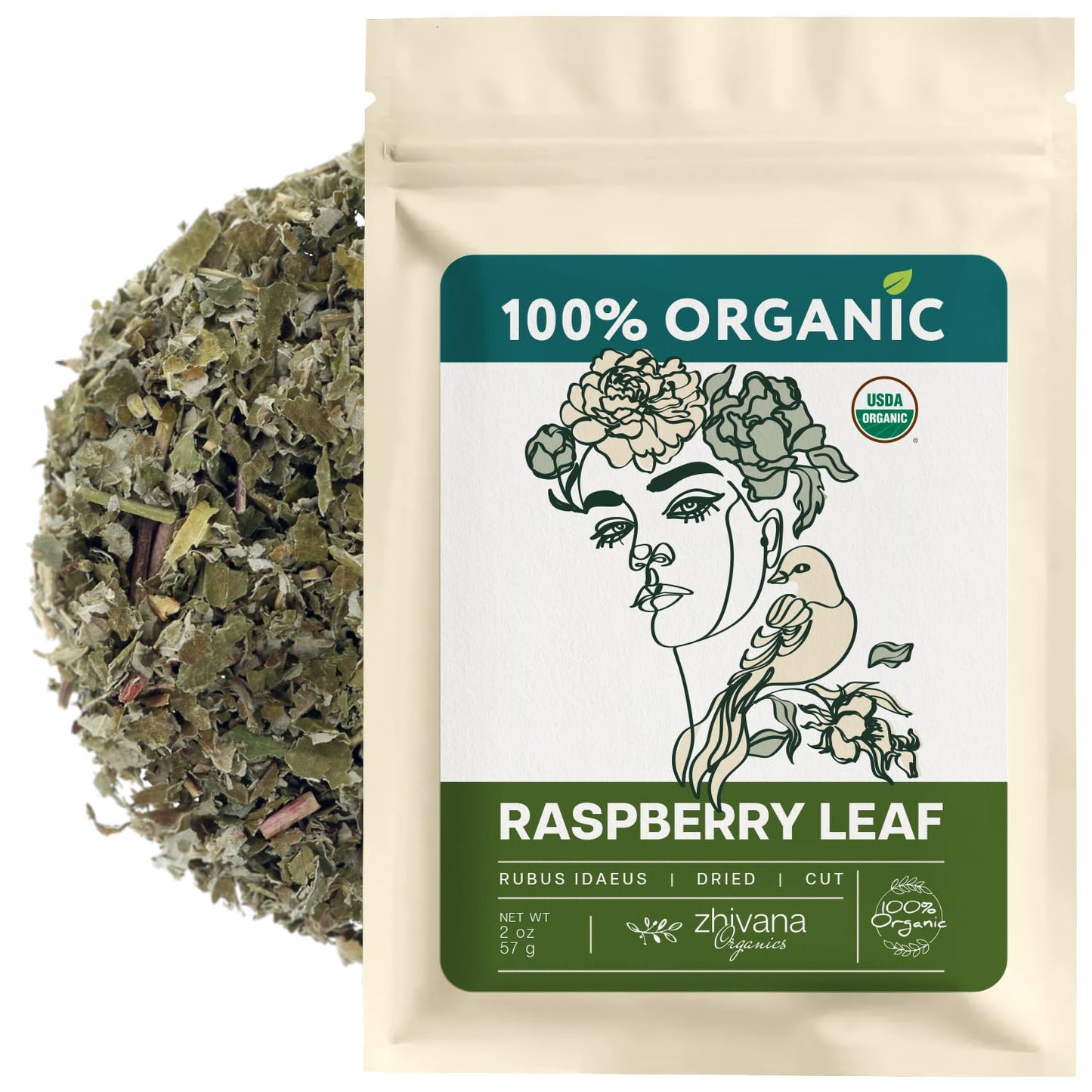 Organic Red Raspberry Leaf Tea – Loose Leaf Herbal Tea – 2 oz (Rubus idaeus)