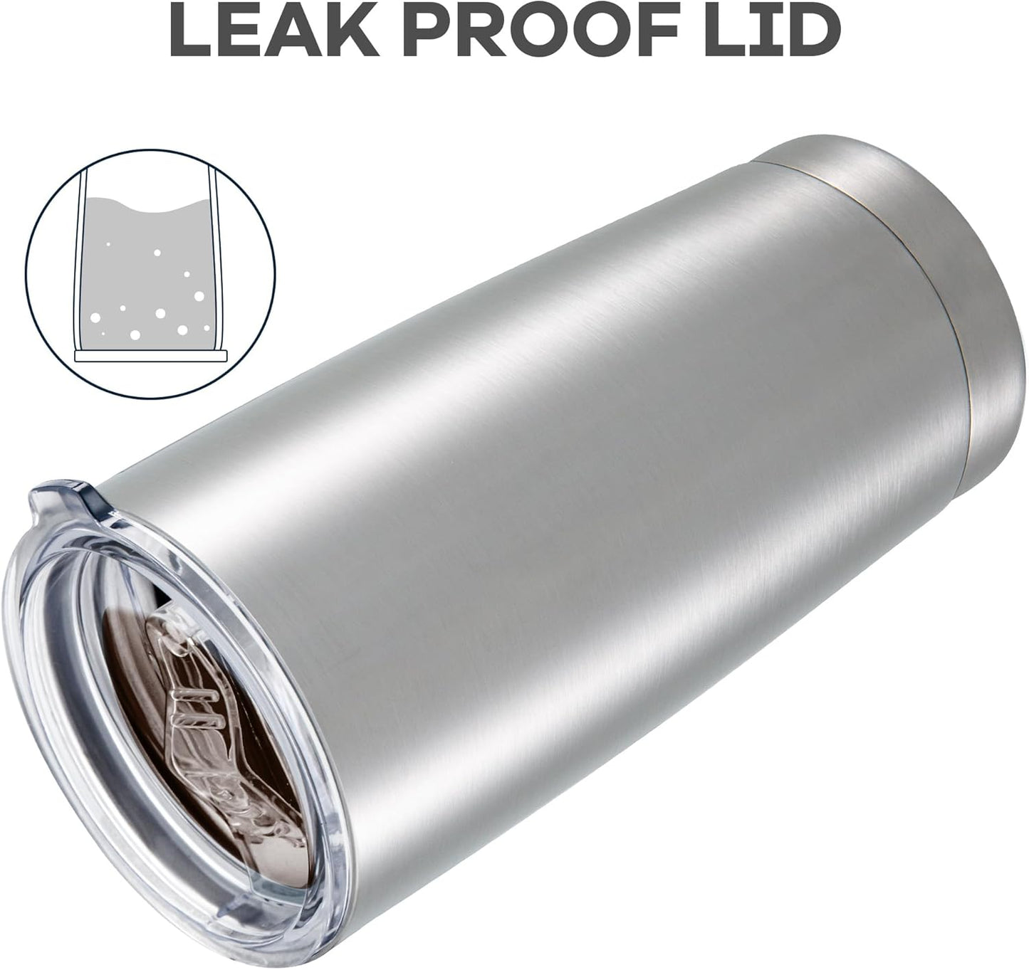 20 oz Tumbler with Lid Stainless Steel Insulated Tumblers Bulk Double Wall Vacuum Cups Powder Coated Travel Mug Keep Drinks Cold and Hot, Stainless Steel, 12 Pack