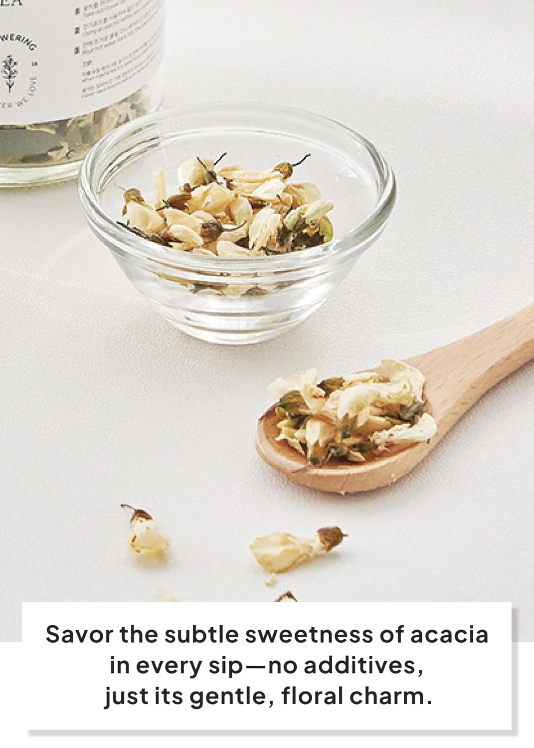 Korean Food, KKOKDAM Original Acacia Flower Tea, Decaf Floral Blend, Fully Natural Flowers, No Caffeine, Sugar Free, Zero Calories, Made in Korea, 10g