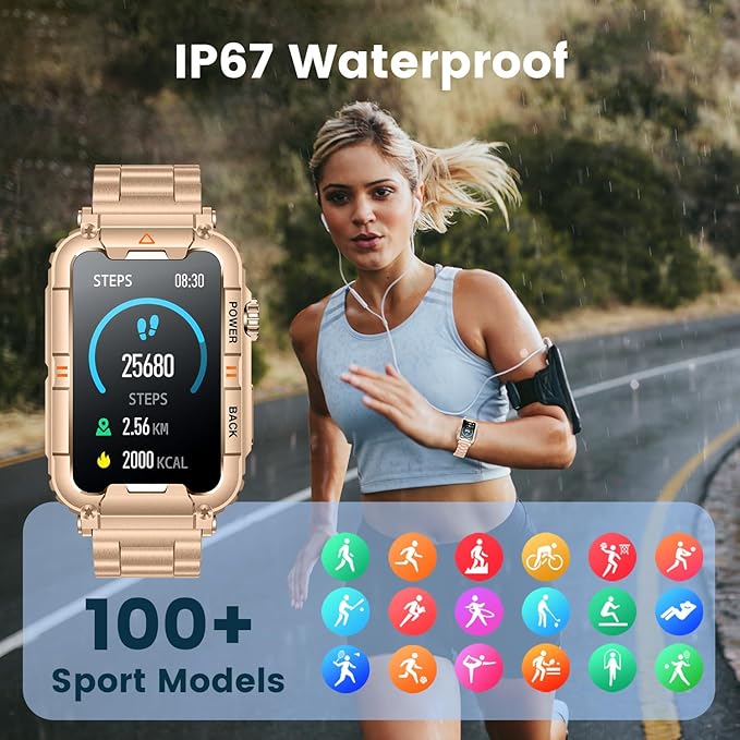 Smartwatch for Women Fitness Tracker Watch: Smart Watch with Answer/Make Call Heart Rate Blood Pressure Sleep Monitor Step Counter 100+ Sports Modes Waterproof 1.57" Activity Trackers for Android iOS