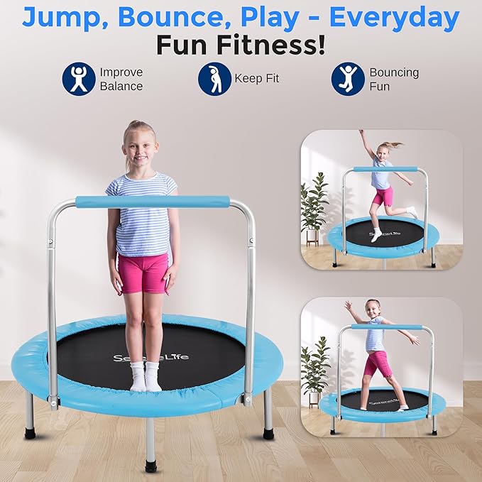 SereneLife 36"/40" Foldable Mini Trampoline - Compact Fitness 150/220 lbs