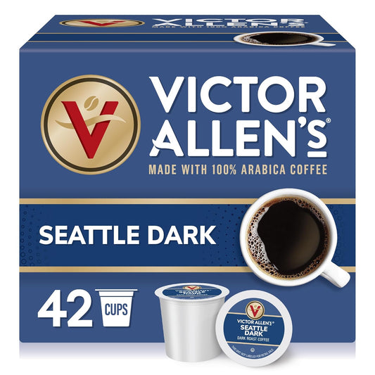 Victor Allen's Coffee Seattle Dark, Dark Roast, 42 Count, Single Serve Coffee Pods for Keurig K-Cup Brewers