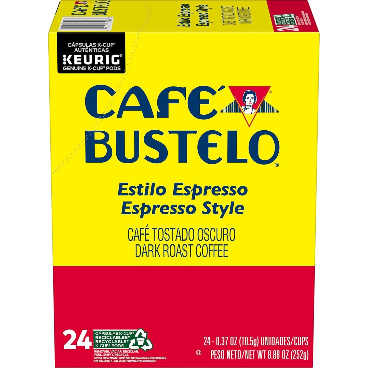 Café Bustelo Espresso Style Dark Roast Coffee, 96 Keurig K-Cup Pods