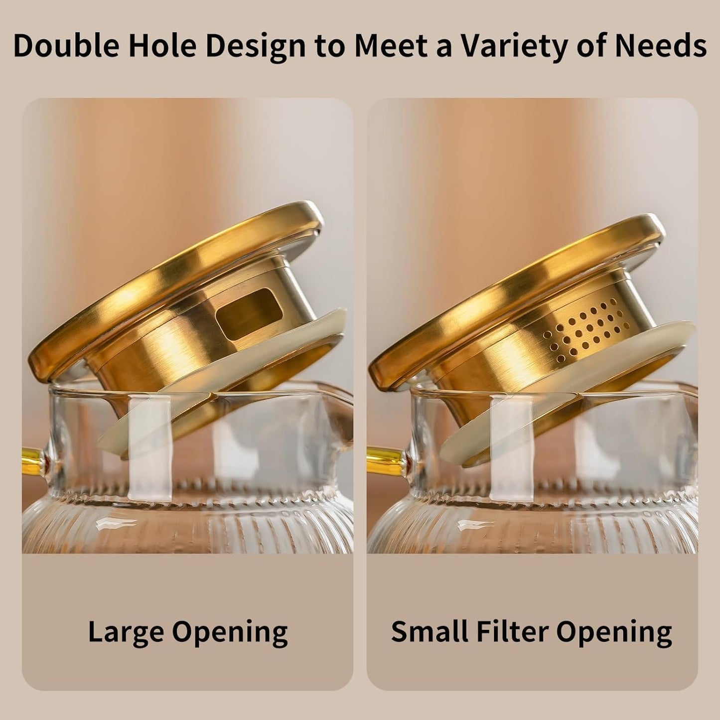 Glass Pitcher with Lid, 84oz/2.5 Liter Classic Vertical Stripes Water Pitcher,Glass Water Carafe for Cold Brew, Coffee, Lemonade, Iced Sun Tea,Beverage, Milk, Heat Resistant