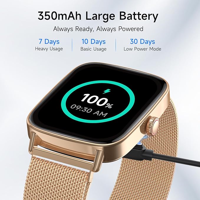 Smart Watches for Women, 1.85" HD Smartwatch (Answer/Make Calls), 100+ Sport Fitness Watch with Heart Rate/Sleep/SpO2 Monitor, IP68 Waterproof Reloj Inteligente Compatible iPhone/Samsung/Android