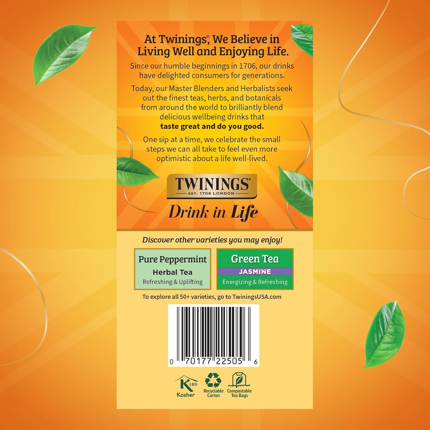 Twinings Lemon & Ginger Herbal Tea Individually Wrapped Bags, 50 Count (Pack of 6), Tangy Lemon & Spicy Ginger, Naturally Caffeine-Free, Enjoy Hot or Iced, 300 Teabags