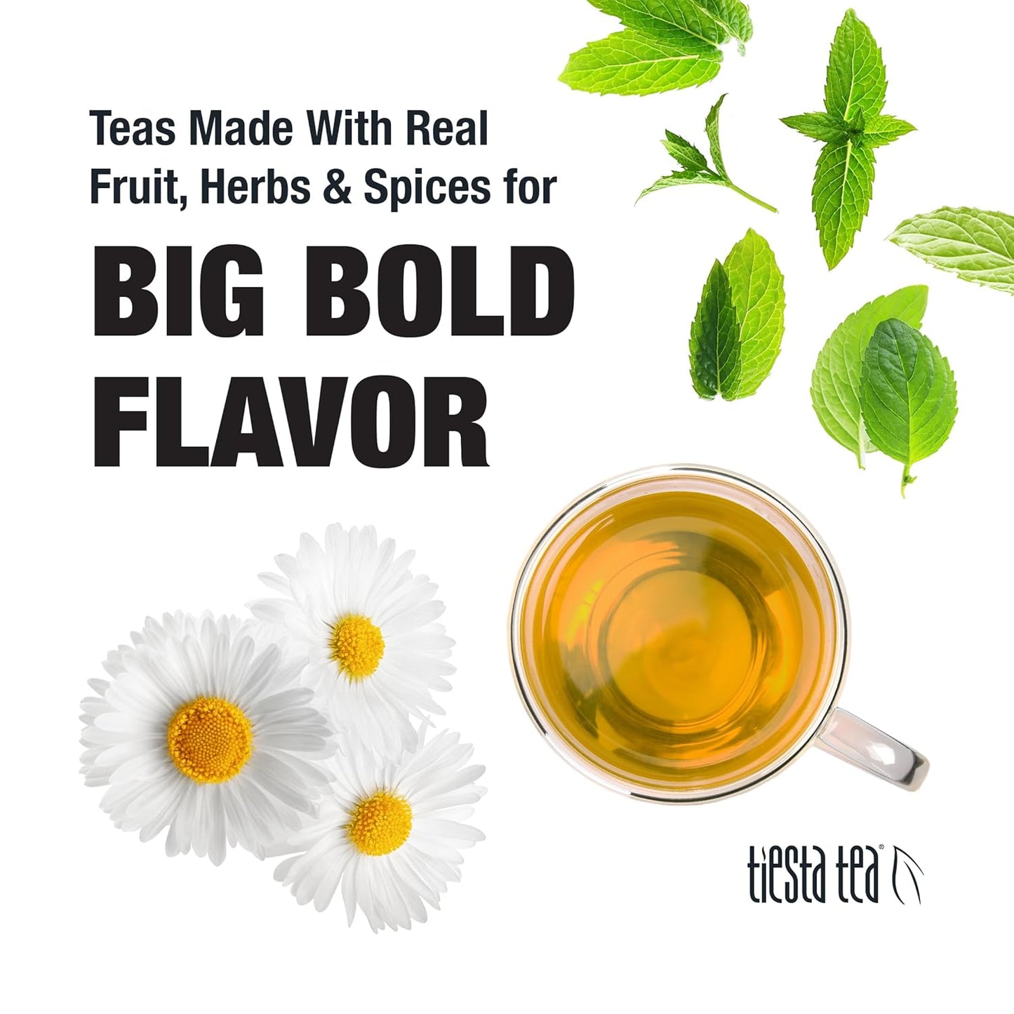 Tiesta Tea - Chamomile Mint, Loose Leaf, Chamomile Mint Herbal Tea, Premium Caffeine-Free Blend, Makes Hot or Iced & Up to 200 Cups, 8oz Resealable Bulk Pouch