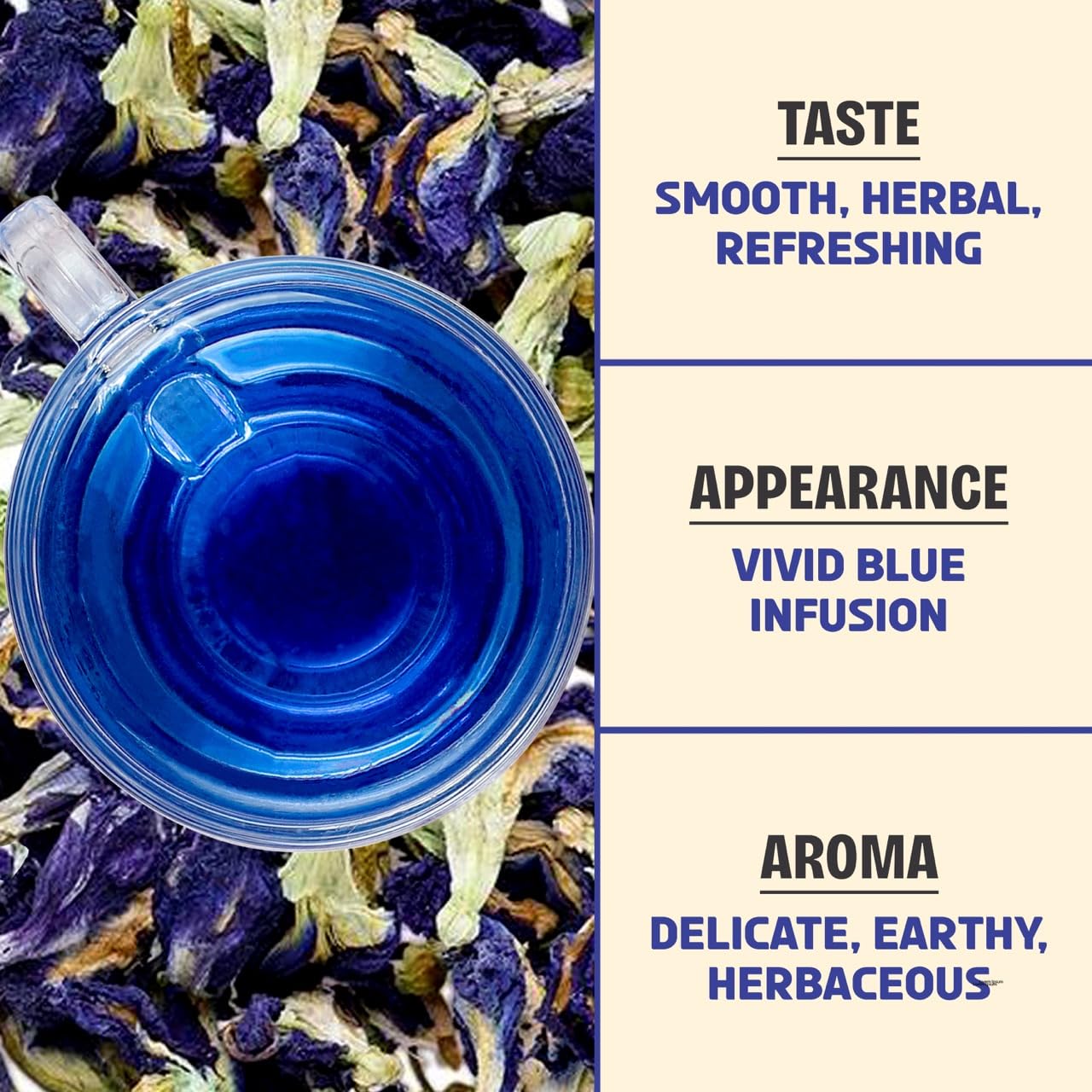 BREWIX, Butterfly Pea Flower Herbal Tea Loose Leaf (40+ Cups,1.41oz/40g) | Caffeine Free | Premium Dried Butterfly Pea Flowers For Blue & Purple Drinks, Food Coloring