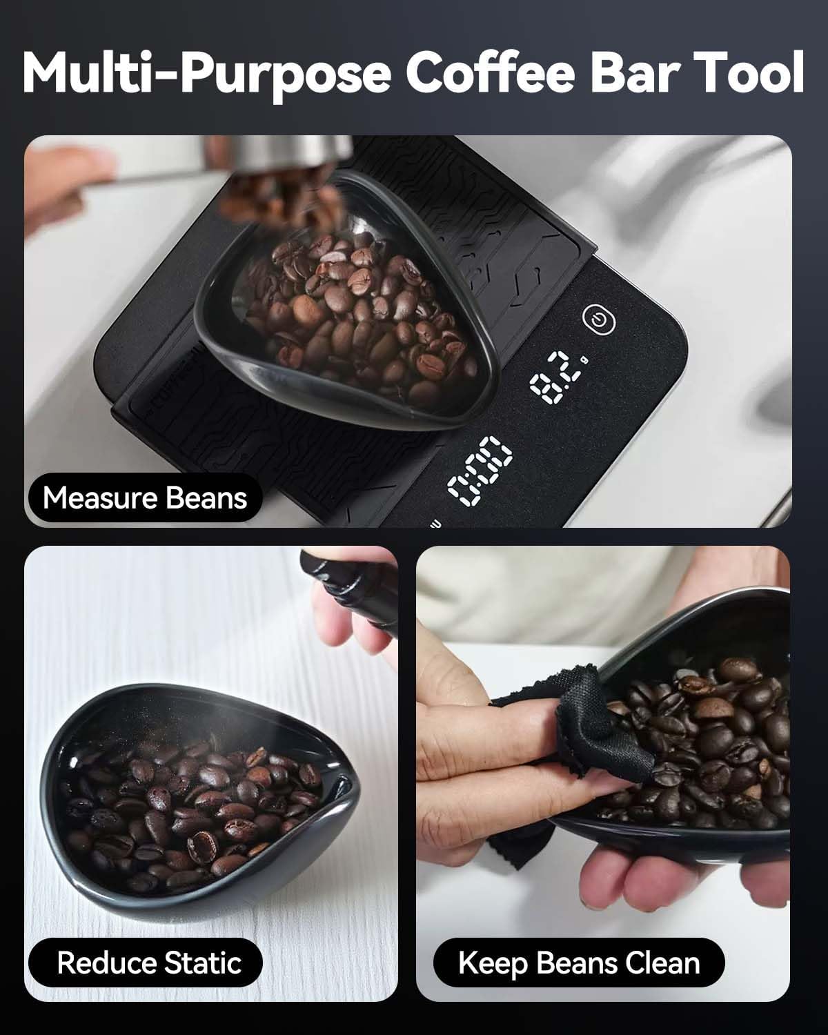 Coffee Bean Dosing Cup, Espresso Dosing Cup, Coffee Spray Bottle, RDT Spray Bottle, Single Dosing Kit with High Fiber Cleaning Cloth