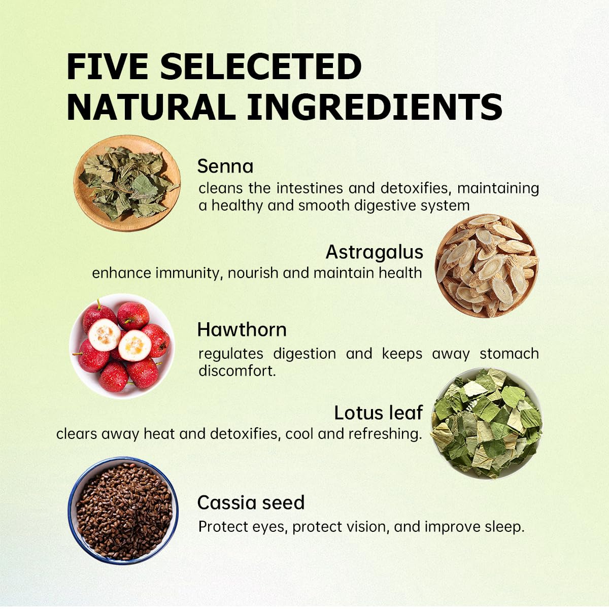 HANFANGLING Senna Leaf And Astragalus Root Tea Bag - Natural Detoxification and Beauty Herbal Tea, Support Digestion and Health, Improve Immunity and Beauty 20 Tea bags 2.12oz