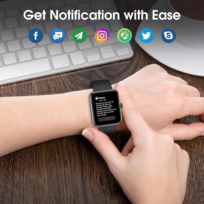 Smart Watch, Fitness Tracker with Heart Rate Monitor, Blood Oxygen, Sleep Tracker, 41mm Touchscreen Smartwatch for Android iOS Swimming Waterproof Pedometer Step Calories Tracker for Women Men