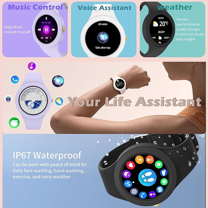 Smart Watch for Women Ladies Smartwatch for Android iOS Phones Heart Rate Sleep Tracker Fitness Watch 123+ Sports Modes Pedometer Calorie Counter