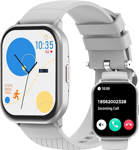 Smart Watch (Answer/Make Calls), 2.01" Fitness Tracker Watch for Men Women, Heart Rate Blood Pressure Monitor Sleep Tracker Step Tracker, Waterproof Smart Watches for Android iOS Phones