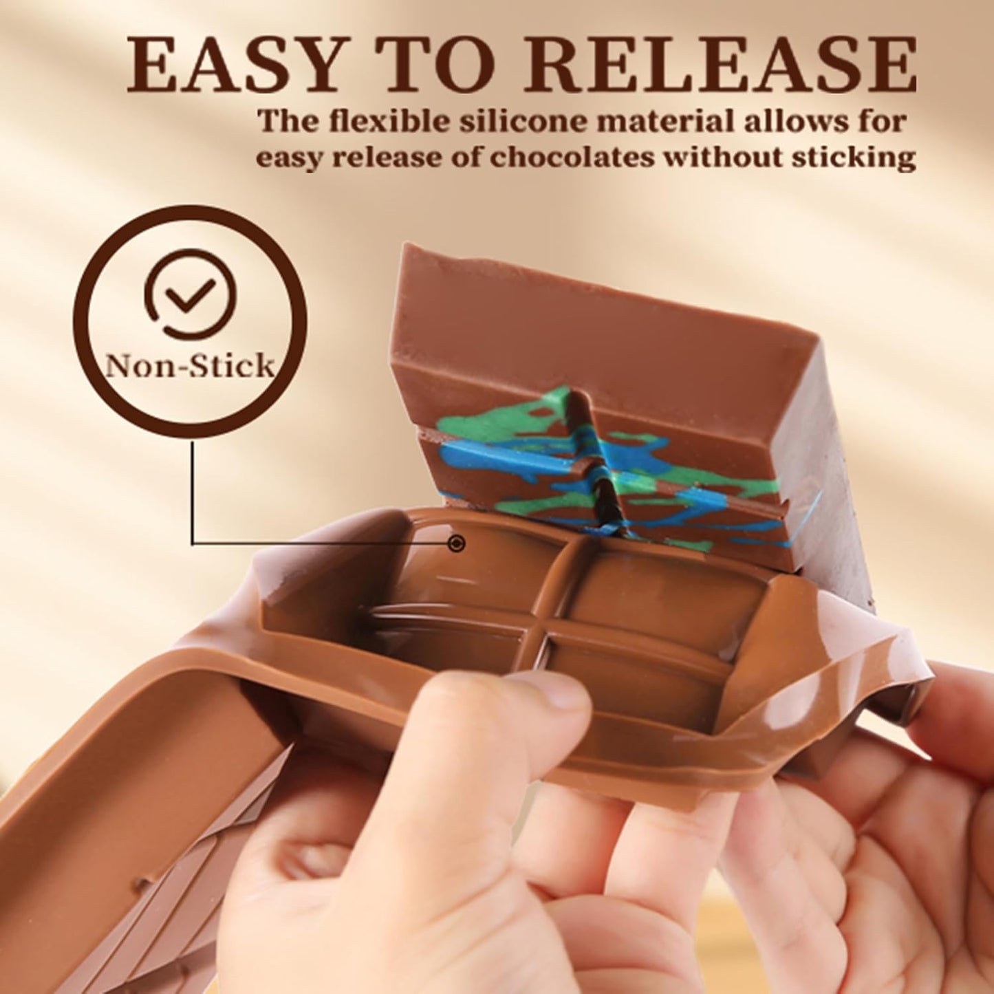 1 Inch Deep Chocolate Bar Mold, 3 Cavity Large Dubai Chocolate Molds, Thick Candy Bar Mould for Filling（1 Pack）