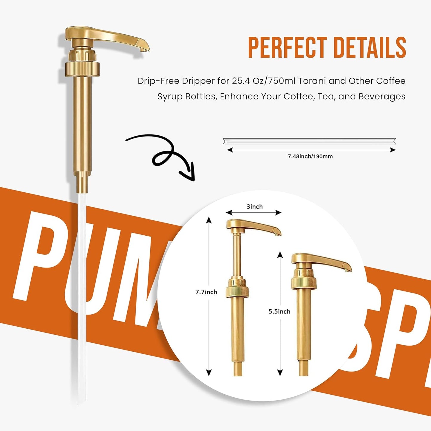 Jimoco® Syrup Pump Dispenser + Torani® Caramel Syrup, 25.4 oz - Coffee Syrup Pump & Flavoring Bundle