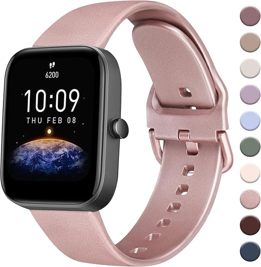 AK Band for Amazfit GTS 4 / GTS 4 Mini / GTS 3 / GTS 2 / GTS 2e / GTS 2 mini / GTS / GTR mini Bands, 20mm Soft Replacement Sport Strap for Amazfit Bip 3 / Bip 3 Pro / Bip U Pro / Bip / Bip Lite / Bip S / Bip S lite / Bip U Smart Watch Women Men
