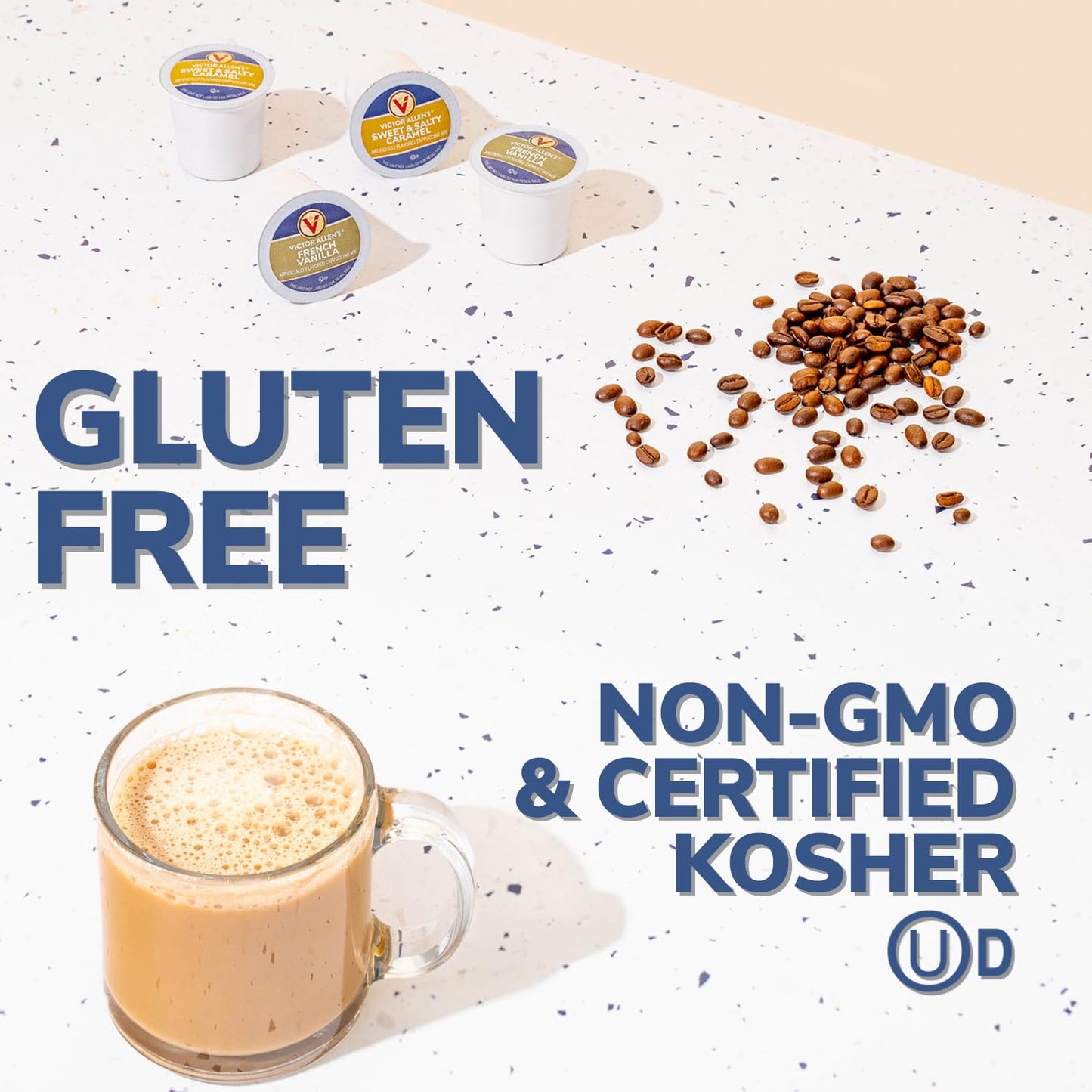 Victor Allen's Coffee Sweet and Salty Caramel Flavored Cappuccino, 12 Count, Single Serve Coffee Pods for Keurig K-Cup Brewers