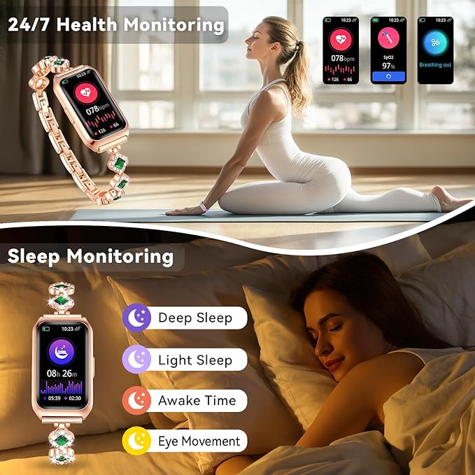 Smart Watches for Women,Fitness Tracker Watches with Sleep Monitor/Heart Rate/Blood Oxygen,IP68 Waterproof FitnessTracker with Long Battery Life,Excellent Appearance Design for Android/iOS Phones
