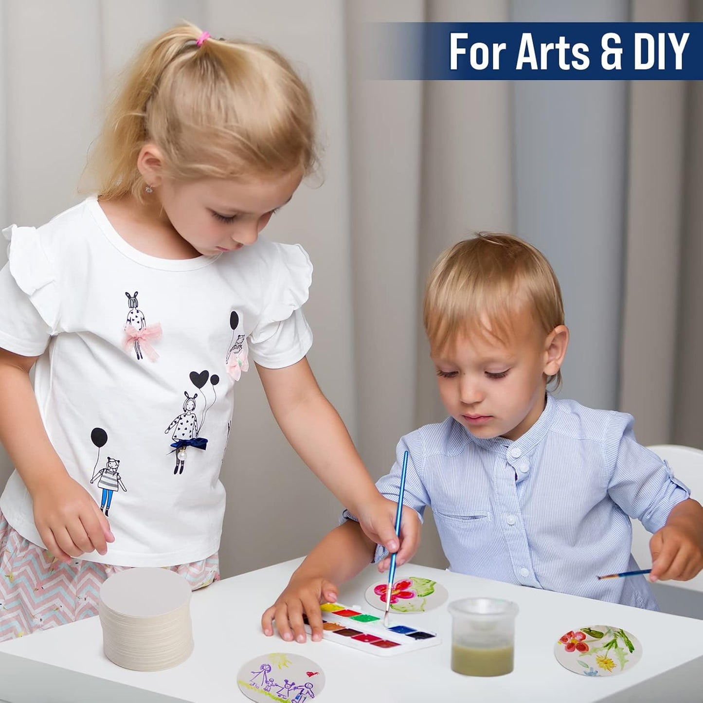 TaoBary 400 Pcs Disposable Paper Coasters Bulk 1MM, 4 Inch Round Cardboard Coasters Blank for Bar Drinks DIY Crafts Arts Wedding (White)