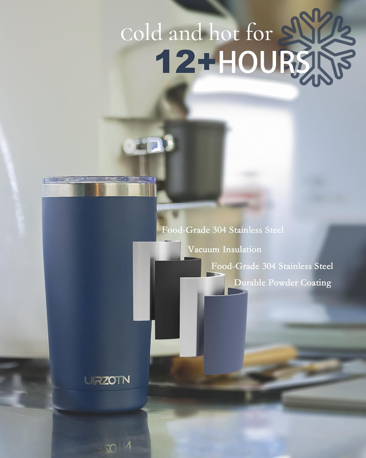 Travel Coffee Tumbler 20oz, Leakproof Travel Coffee Mug with Lid and Straw, Stainless Steel Double Wall Vacuum Insulated Tumbler for Hot/Iced Drinks (Textured Matte, Soft Pink-Mint Green Fade)