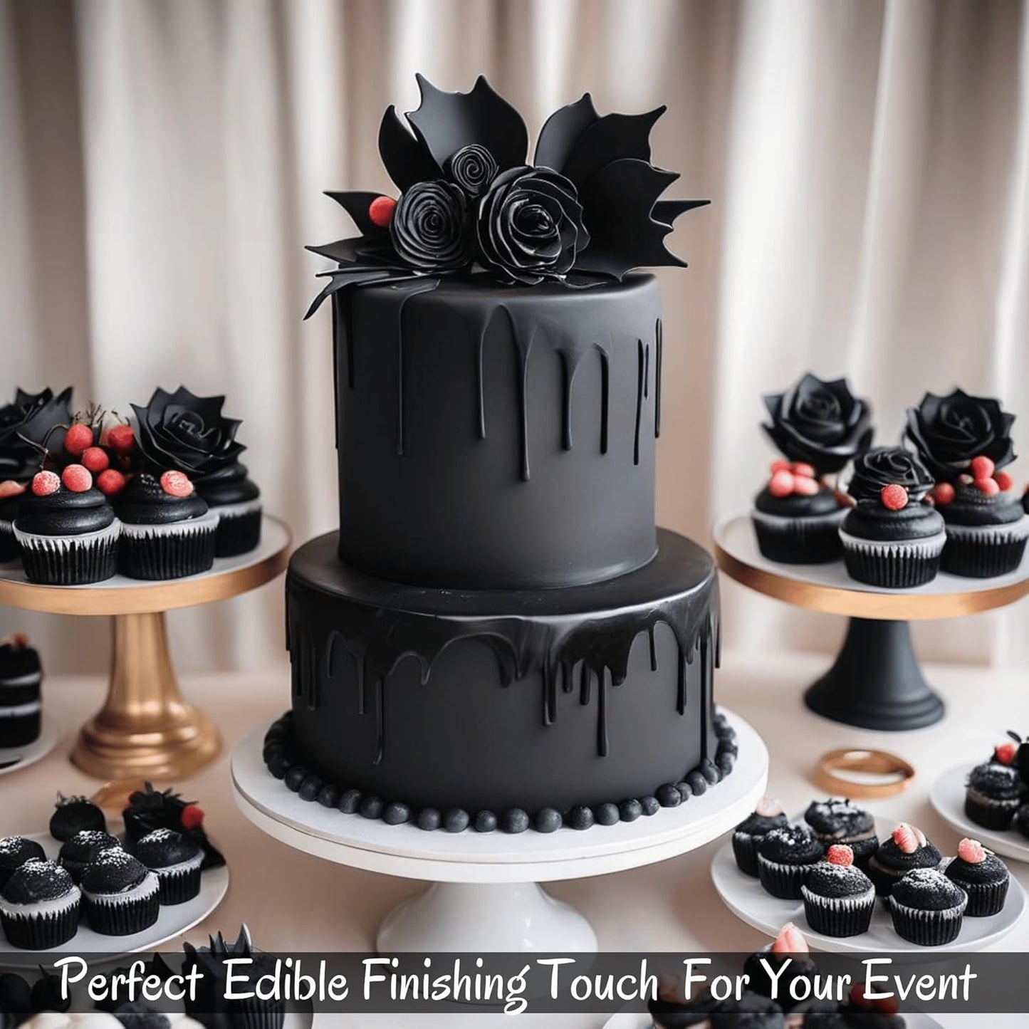 Confect Black Fondant for Cake Decorating – Premium Confect Fondant for Cakes, Cupcakes & Cookies | Vegan, Gluten-Free, Nut-Free, Palm Oil-Free – 8.8 Oz