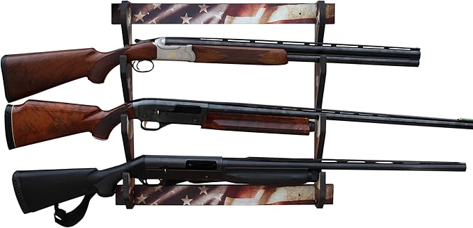 Rush Creek Creations | Indoor Gun Rack for up to 3 Rifles or Shotguns, Premium Wood Construction with Scratch-Resistant Finish Gun Storage for Firearms, Alternative for Gun Safe for Rifles and Pistols