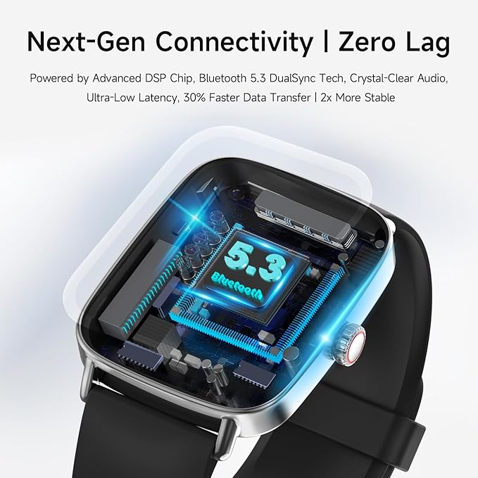 Smart Watch, 1.85" HD Smartwatch for Men Women (Answer/Make Calls), 100+ Sport Fitness Watch with Heart Rate/Sleep/SpO2 Monitor, IP68 Waterproof Reloj Inteligente Compatible iPhone/Samsung/Android