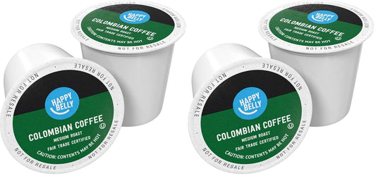 Amazon Brand - Happy Belly Medium Roast Coffee Pods, Colombian, Compatible with Keurig 2.0 K-Cup Brewers, 24 Count (Pack of 2)