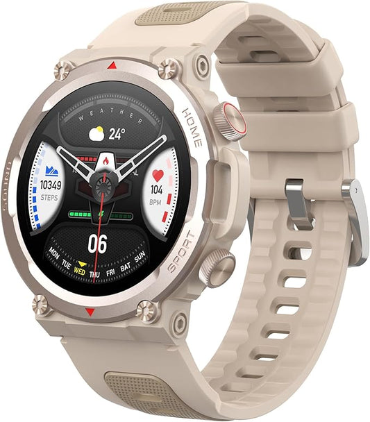 Smart Watches for Men Answer Make Calls Heart Rate Monitor Military Smartwatch for Android iOS Phones Blood Pressure Sleep Tracker Sports Pedometer Waterproof Fitness Watch