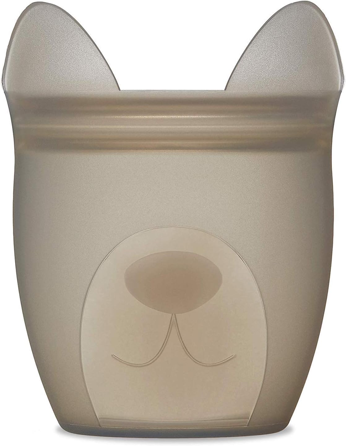 Zip Top Reusable 100% Silicone Baby + Kid Snack Containers- The only containers that stand up, stay open and zip shut! No Lids! Made in the USA - Gray Dog